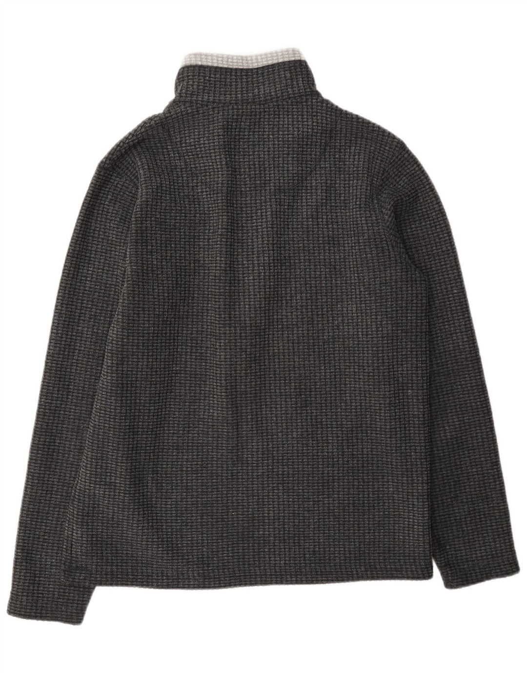Weird Fish Masculino Zip Neck Fleece Jumper Cinza Médio Colourblock Poliéster