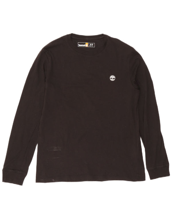 Timberland Mens Slim Fit Top Manga Longa Médio Algodão Preto