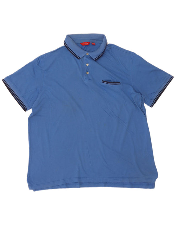 Camisa polo masculina Izod XL algodão azul