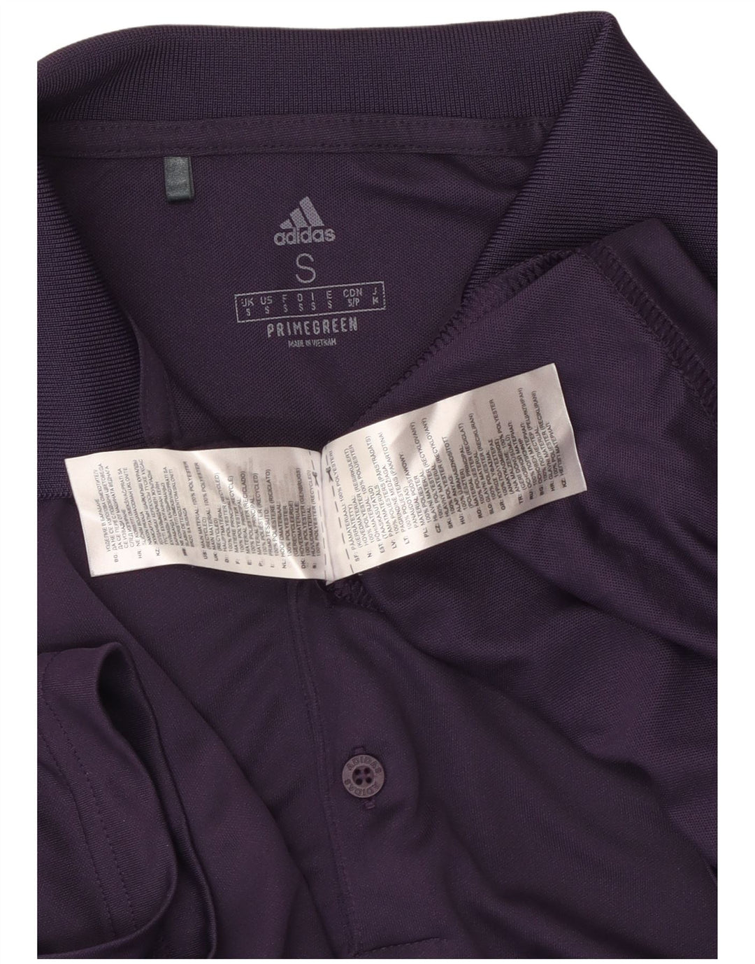 ADIDAS Mens Primegreen Polo Shirt Pequeno Roxo Poliéster