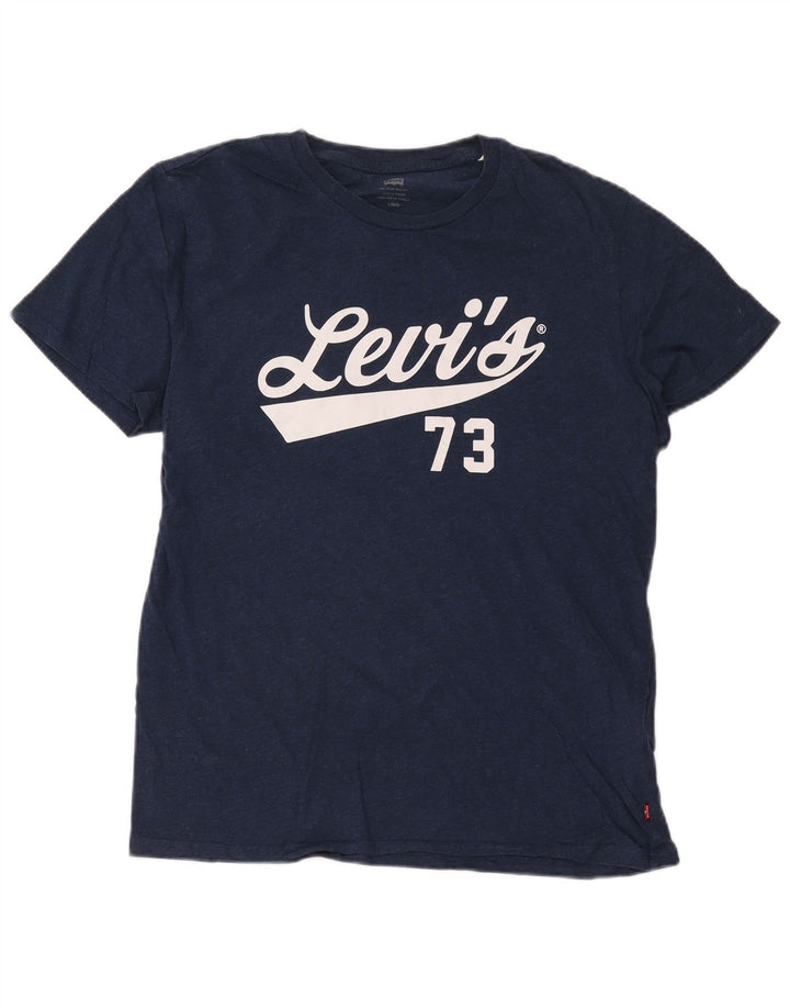 Camiseta gráfica masculina Levi's Top grande algodão azul marinho