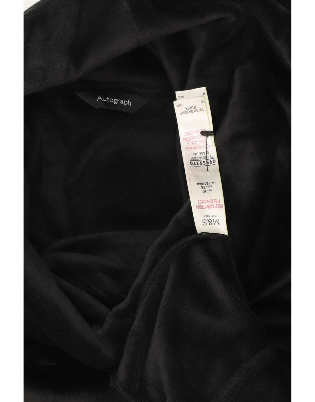 Suéter feminino de veludo Marks & Spencer Autograph Reino Unido 10 pequeno preto