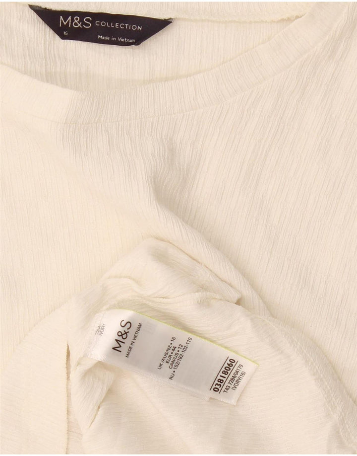 Blusa feminina de manga comprida Marks & Spencer UK 16 grande off white