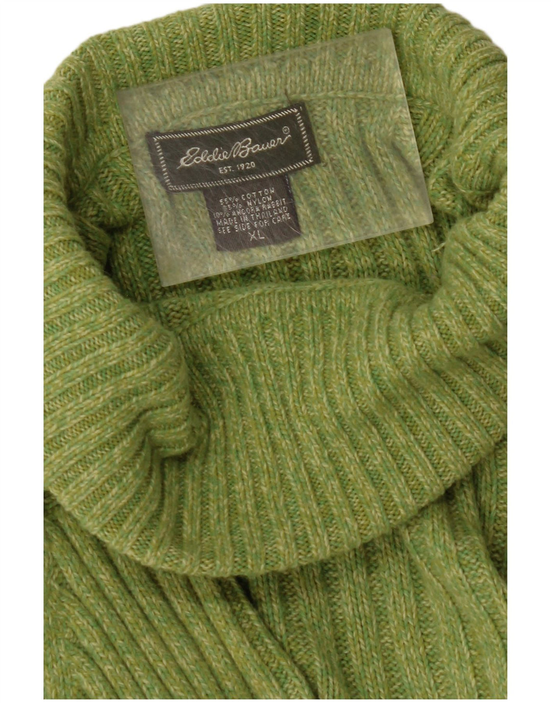 EDDIE BAUER Suéter feminino com gola redonda Reino Unido 18 XL algodão verde