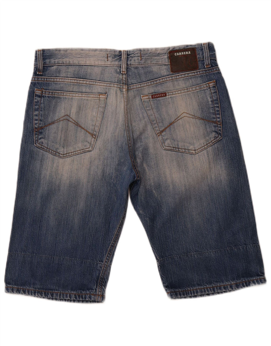 Shorts jeans masculinos desgastados CARRERA IT 48 médio W33 algodão azul