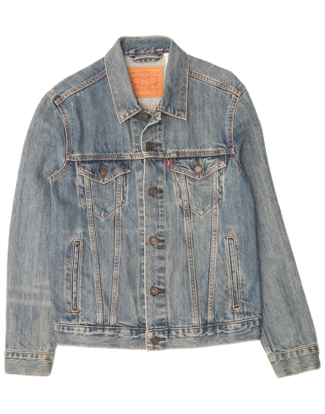 Jaqueta jeans masculina Levi's UK 36 pequeno algodão azul