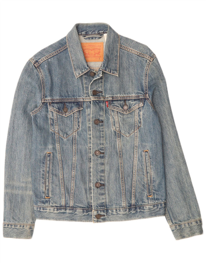 Jaqueta jeans masculina Levi's UK 36 pequeno algodão azul