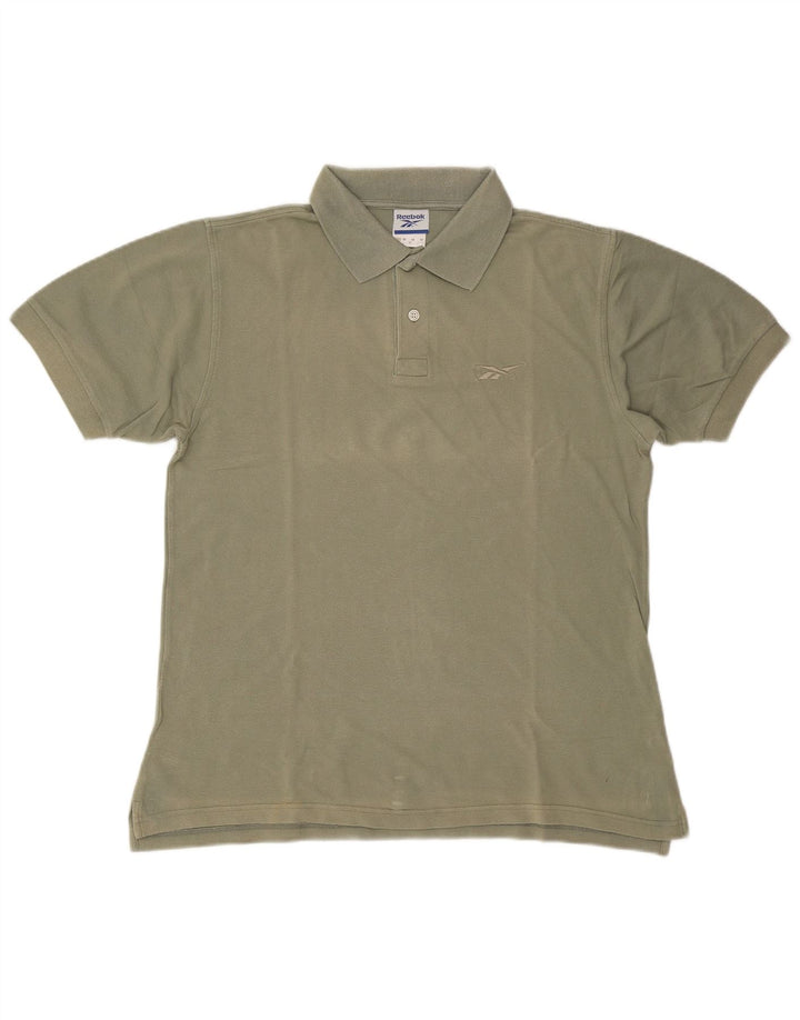 Camisa polo masculina Reebok médio cáqui algodão