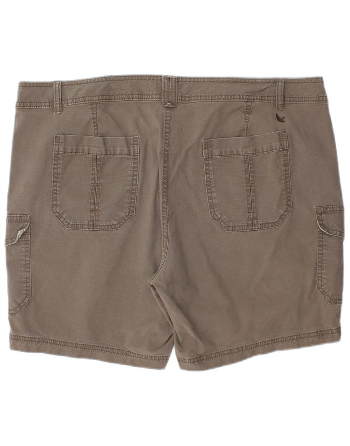 Shorts cargo feminino Eddie Bauer US 18 2XL W40 algodão cinza