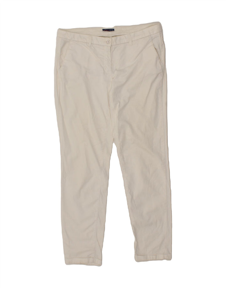 TRUSSARDI Womens Slim Chino Trousers IT 44 Medium W30 L28 White Cotton Vintage Trussardi and Second-Hand Trussardi from Messina Hembry 
