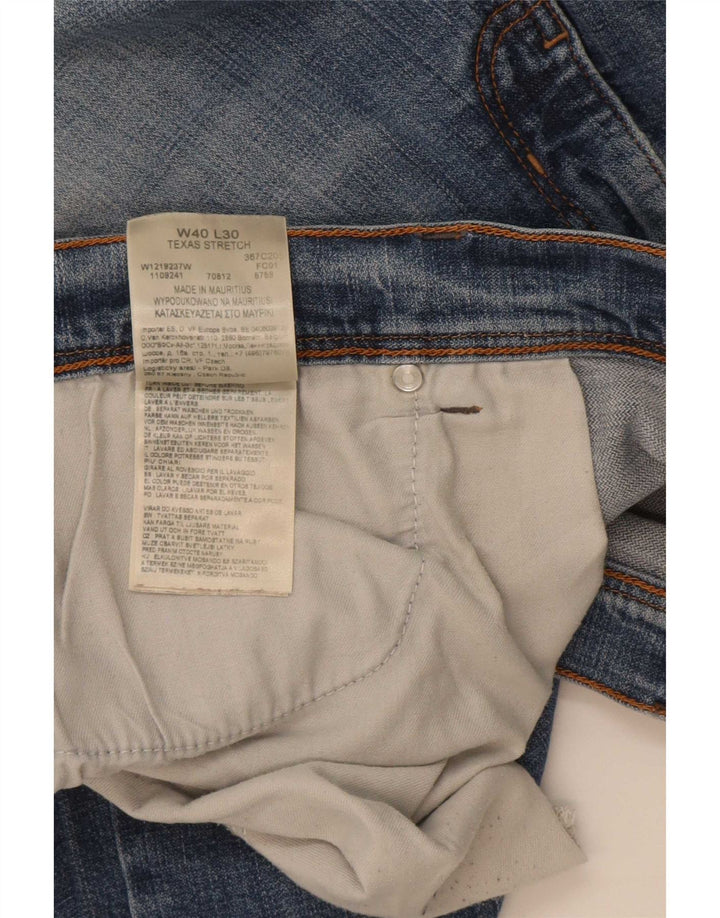 Wrangler Masculino Texas Stretch Straight Jeans W40 L30 Azul Algodão
