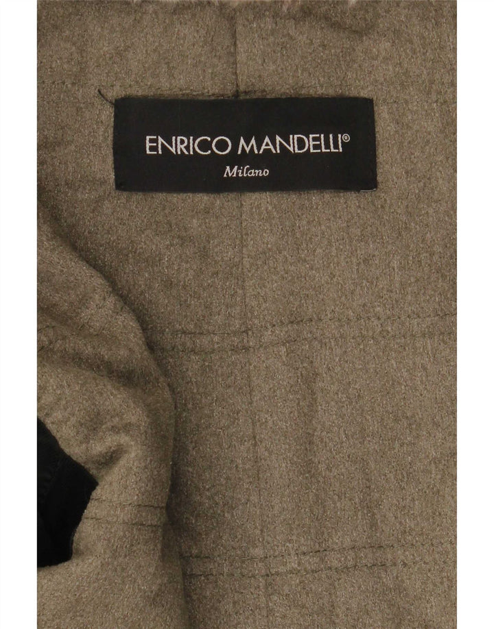 Jaqueta de couro masculina Enrico Mandelli UK 42 XL preta