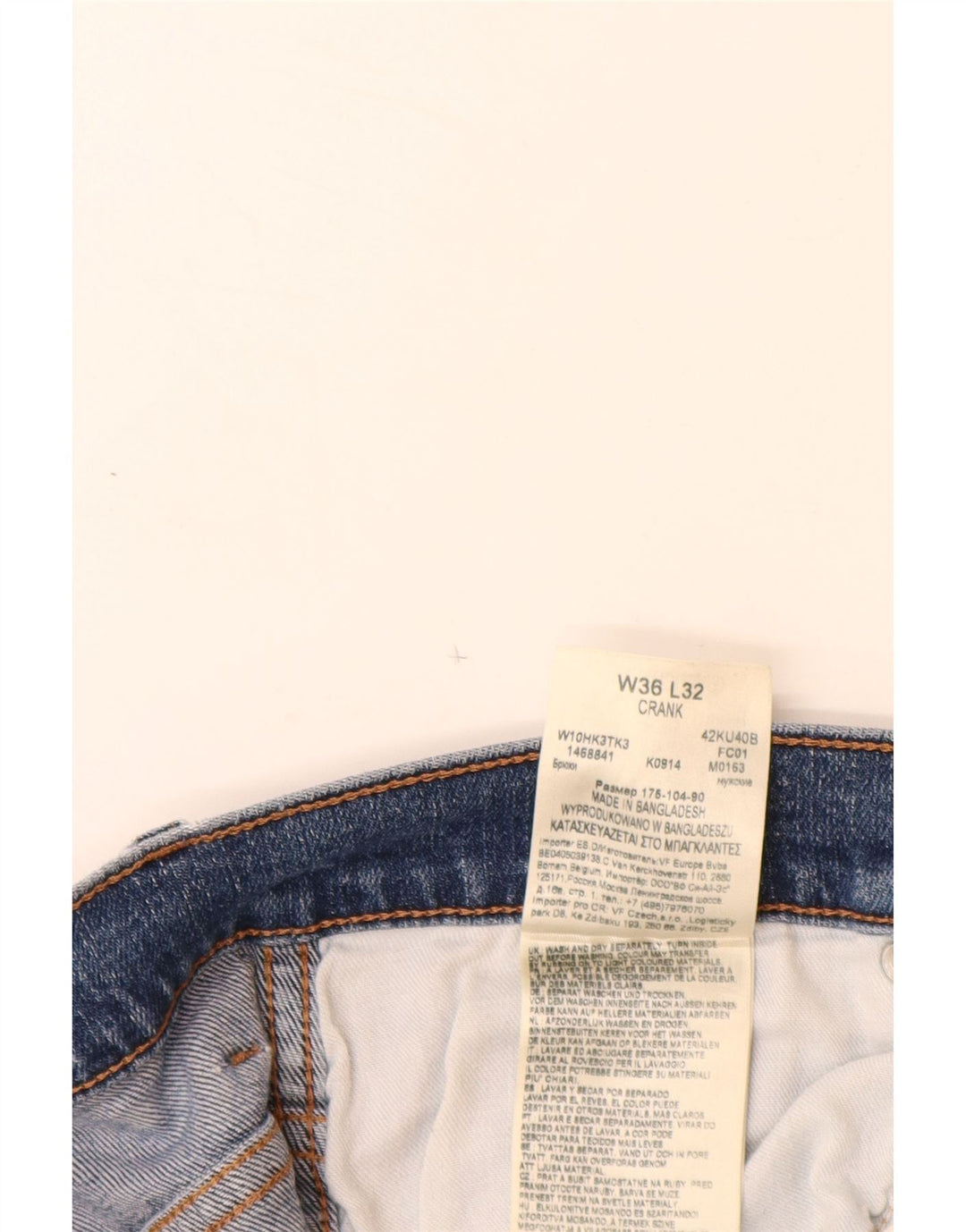 Calça jeans feminina Crank Straight WRANGLER W36 L32 algodão azul