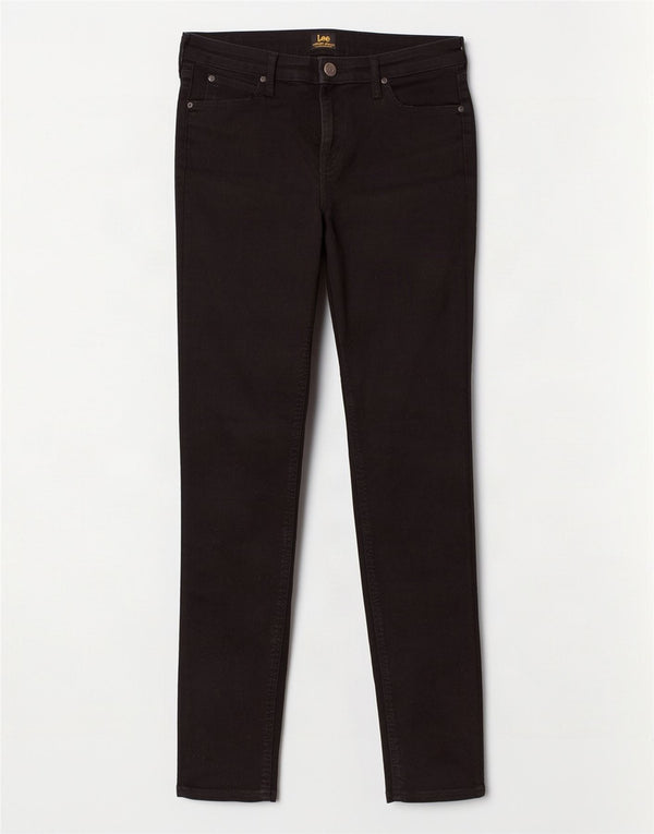 Lee Womens Scarlett Skinny Jeans W30 L33 Algodão Preto