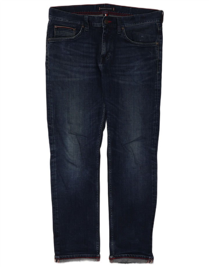 Tommy Hilfiger feminino Bleecker Slim Jeans W13 L28 Azul Algodão