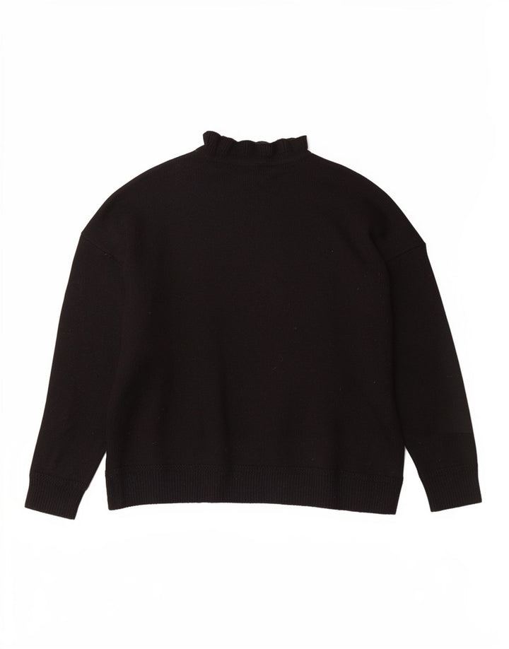 Suéter feminino Marks & Spencer com gola tartaruga Reino Unido 16 grande preto