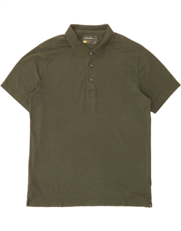 EDDIE BAUER Mens Polo Shirt Large Khaki Vintage Eddie Bauer and Second-Hand Eddie Bauer from Messina Hembry 