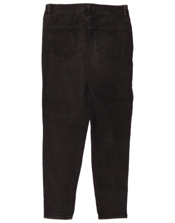 Jeans skinny feminino Marks & Spencer Reino Unido 14 grande W32 L28 algodão preto