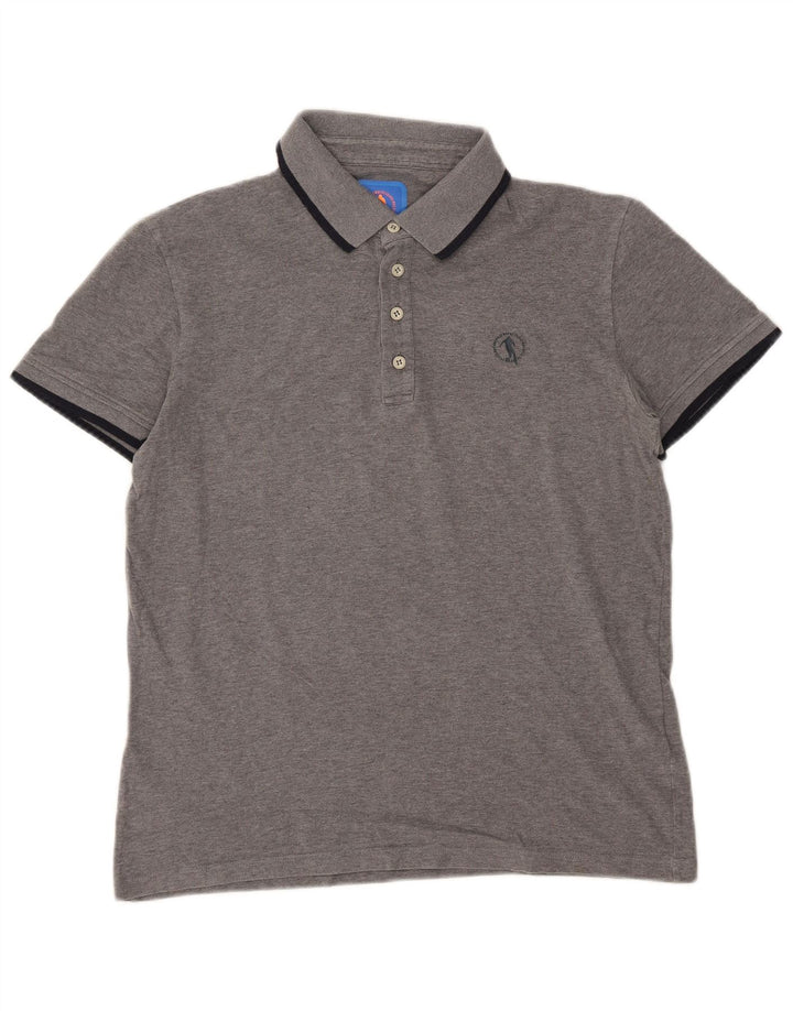 Camisa polo masculina Bikkembergs grande algodão cinza