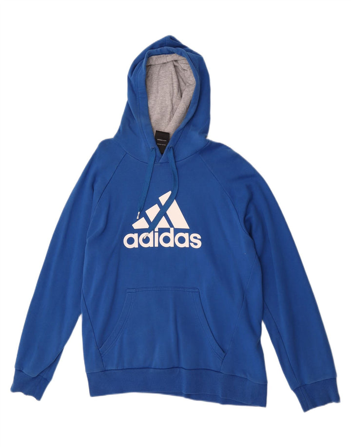 Adidas Mens Graphic Hoodie Jumper Médio Algodão Azul
