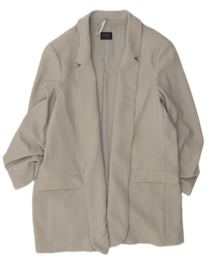 Jaqueta Marks & Spencer Longline Open Blazer Feminina Reino Unido 12 Médio Cinza