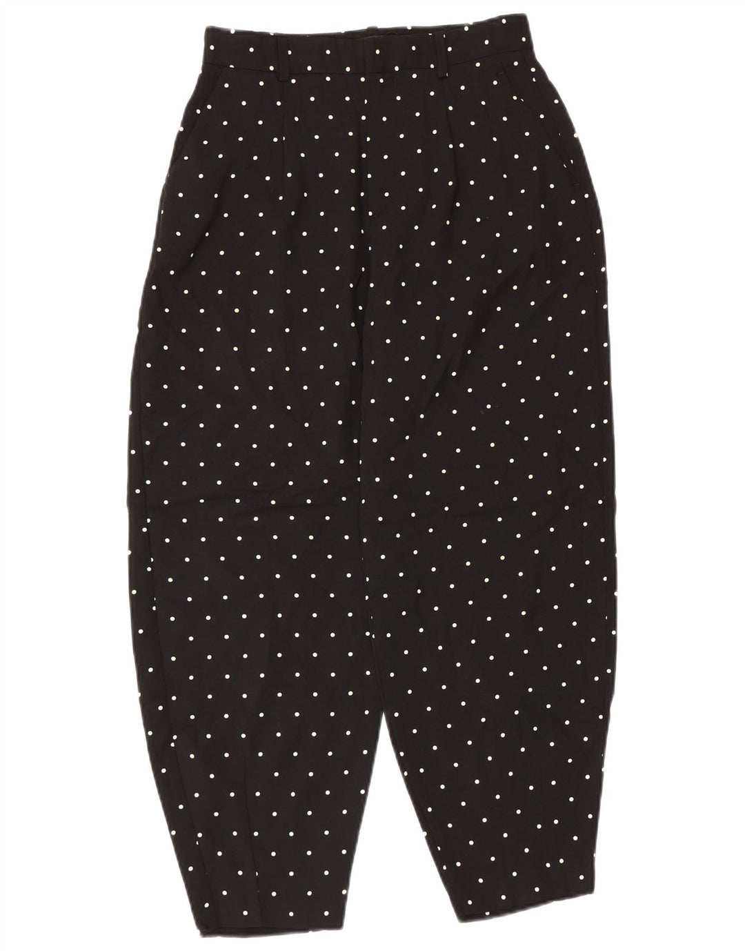 Calça harém feminina Zara pequena W26 L26 bolinhas pretas