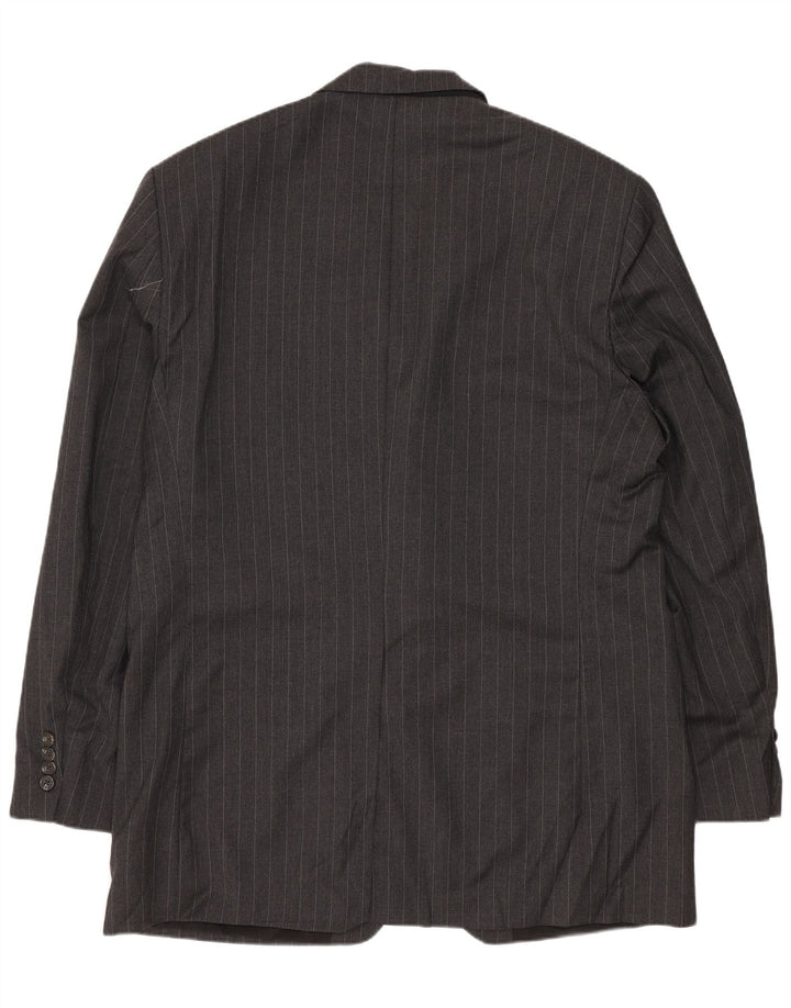 Ralph Lauren Jaqueta blazer masculina de 2 botões UK 42 XL cinza risca de giz lã