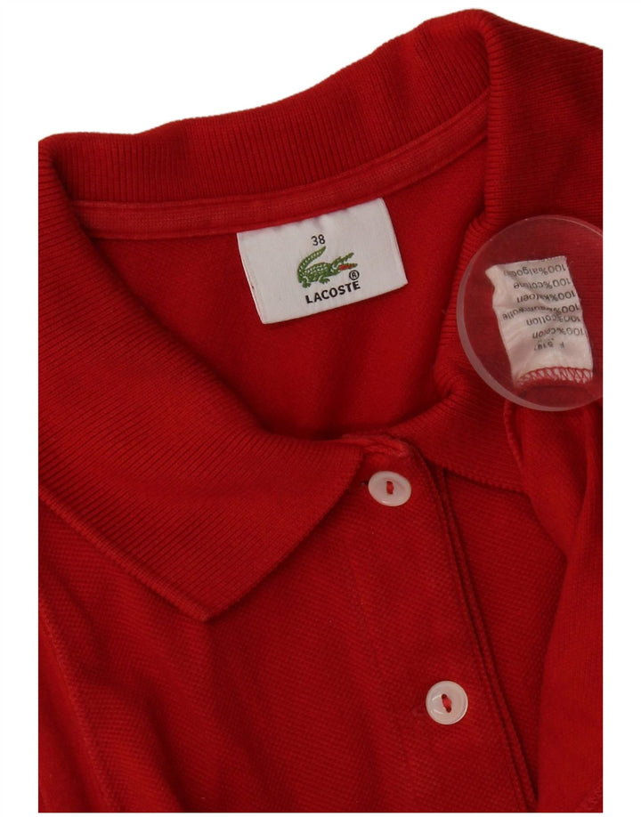 Camisa polo feminina sem mangas Lacoste tamanho 38 algodão vermelho médio