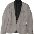 Jaqueta blazer masculina Zara com 1 botão UK 36 poliéster cinza pequeno