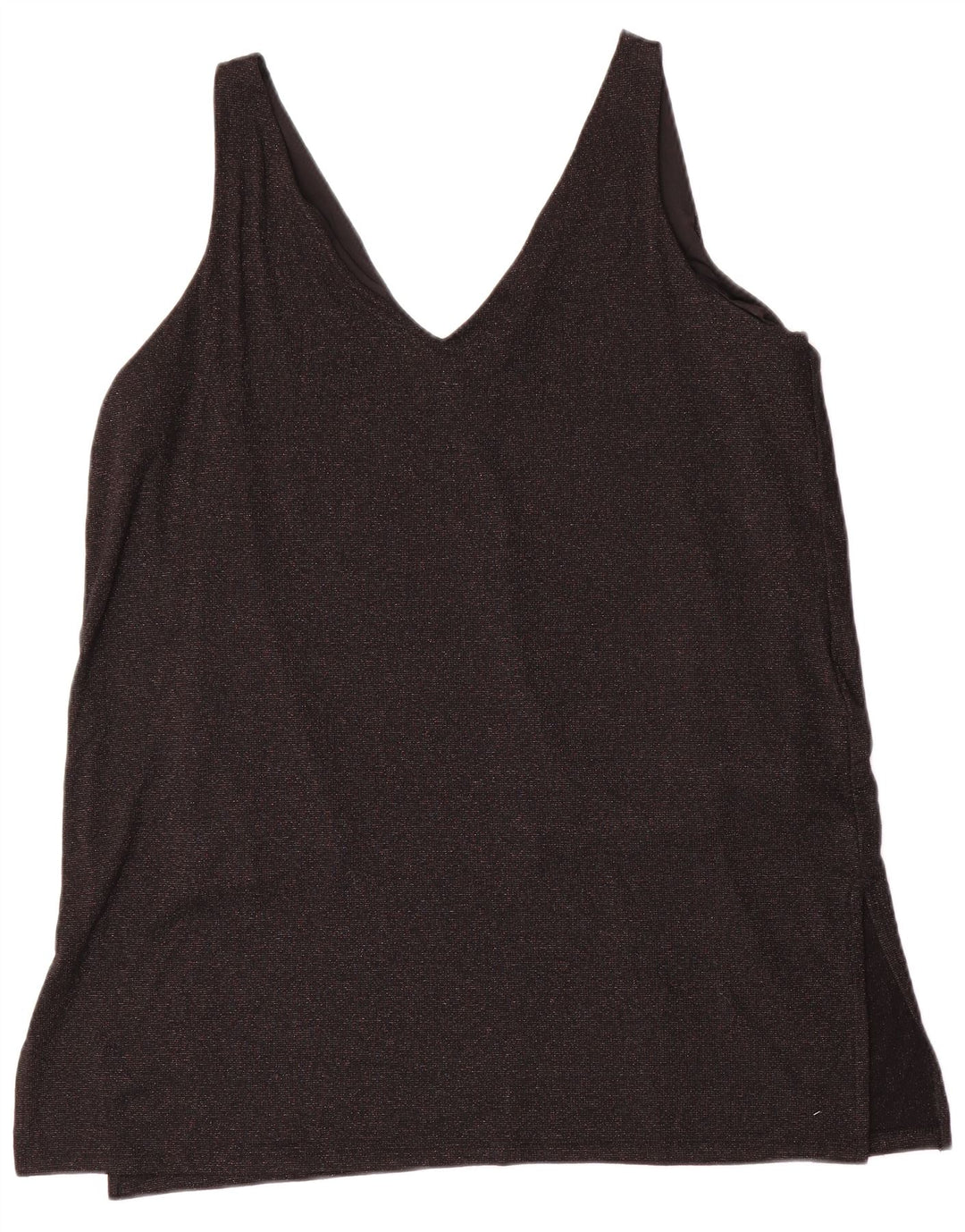 Blusa feminina sem mangas Marks & Spencer UK 20 2XL viscose preta