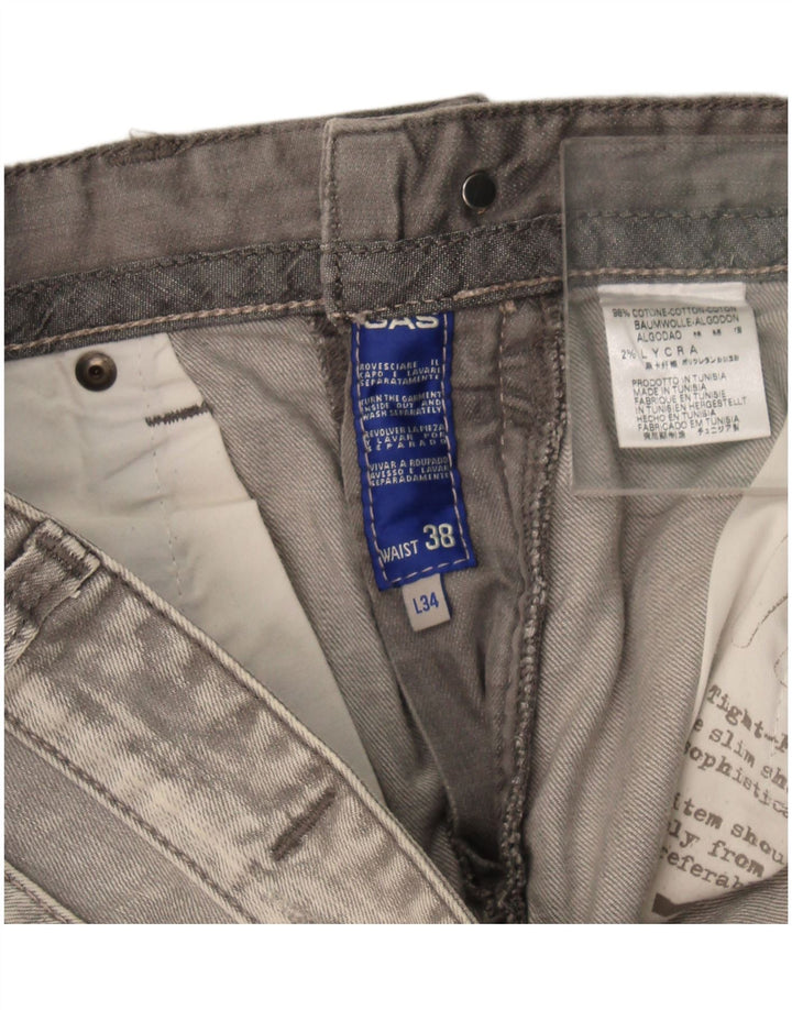 Calça jeans reta feminina Gas W38 L34 algodão cinza