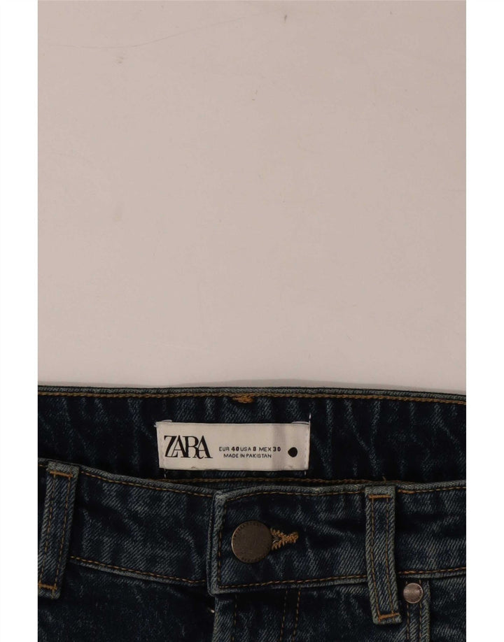 Calça jeans reta feminina Zara EU 40 médio W30 L28 azul marinho