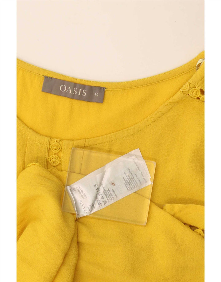 Túnica feminina Oasis UK 10 pequena viscose amarela