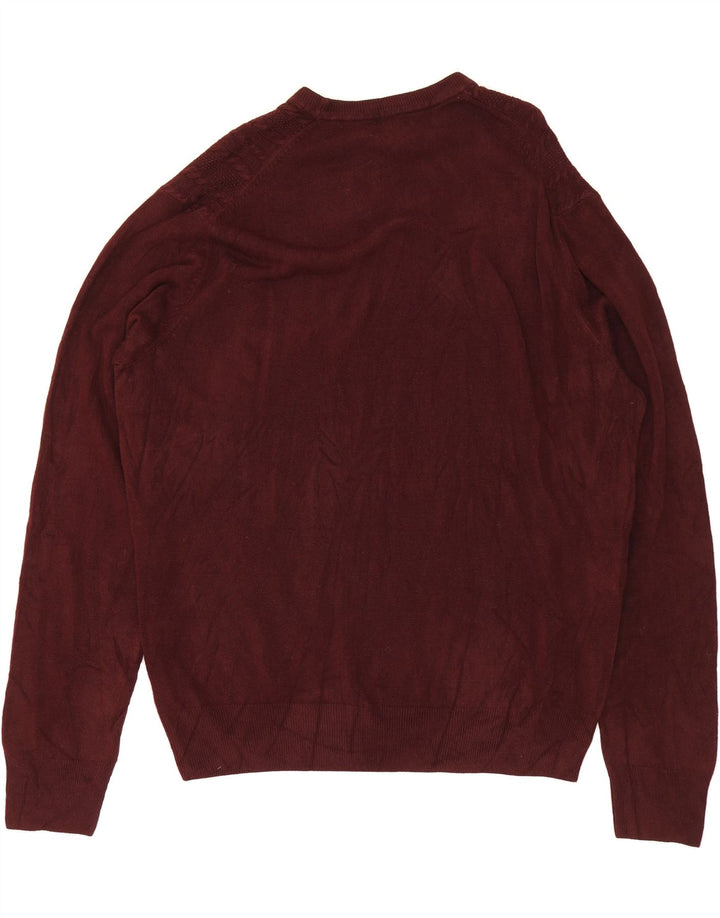 DOCKERS Mens Crew Neck Jumper Sweater XL Burgundy Acrylic Vintage Dockers and Second-Hand Dockers from Messina Hembry 