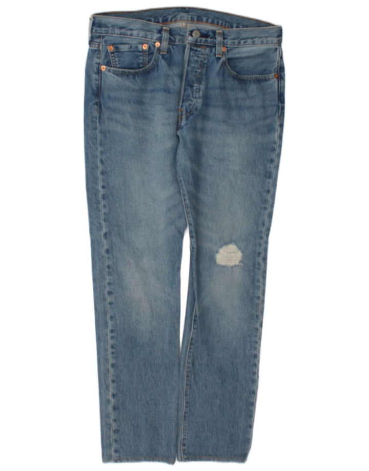Levi's Masculino 501 Straight Jeans W32 L30 Azul Algodão
