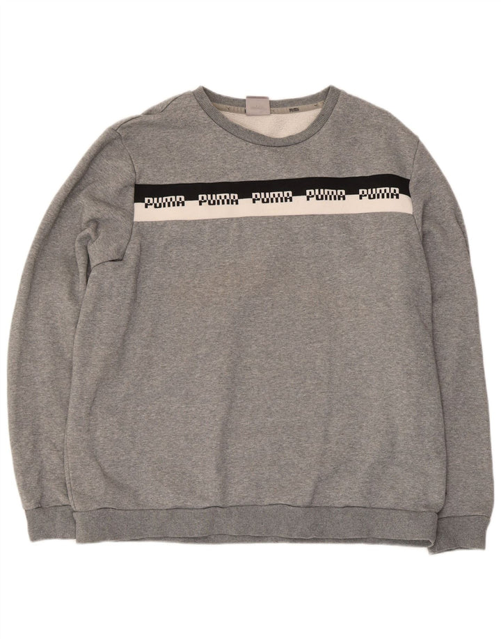 Moletom masculino Puma Jumper XL cinza manchado de algodão