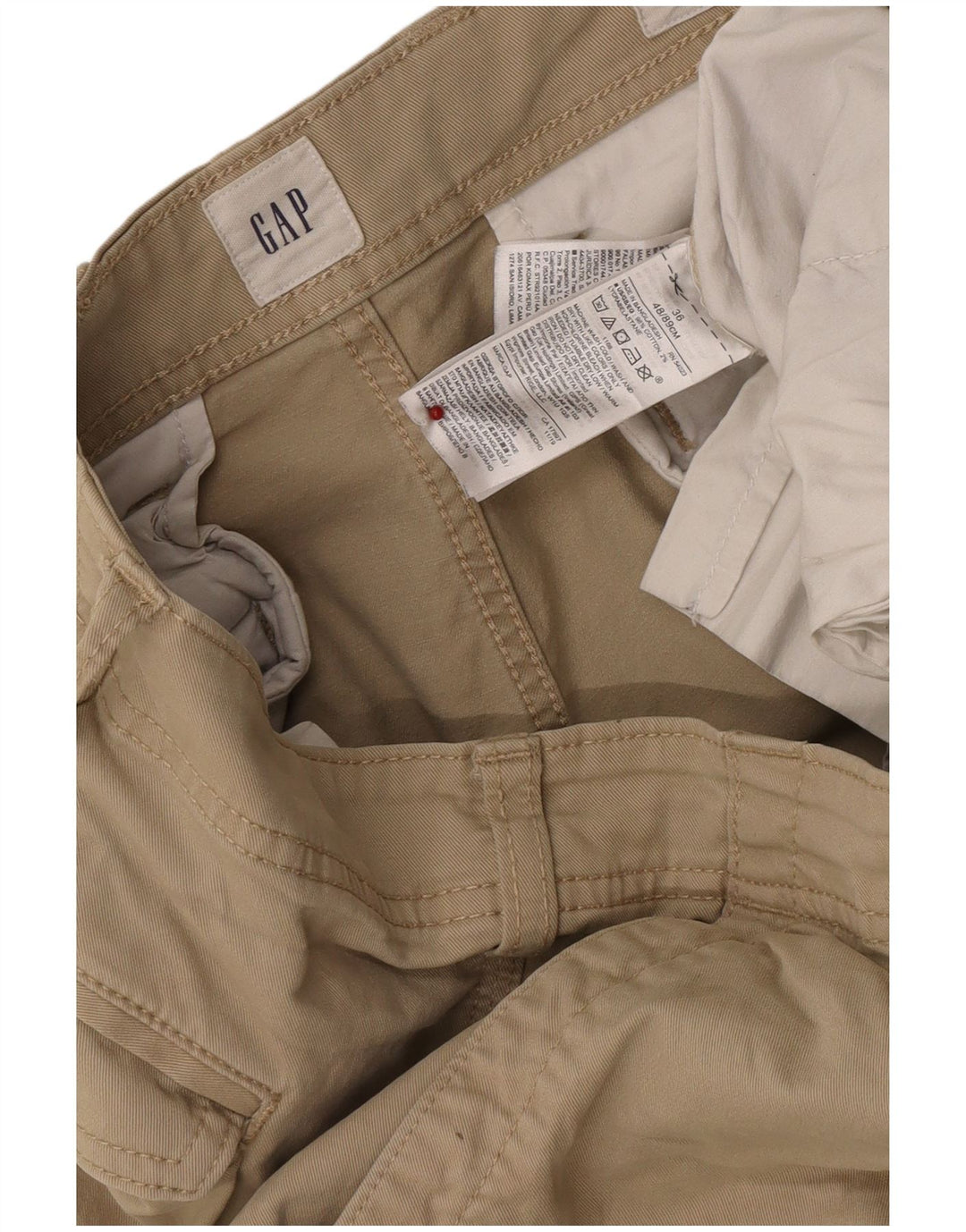 Shorts cargo masculino Gap W36 grande algodão bege