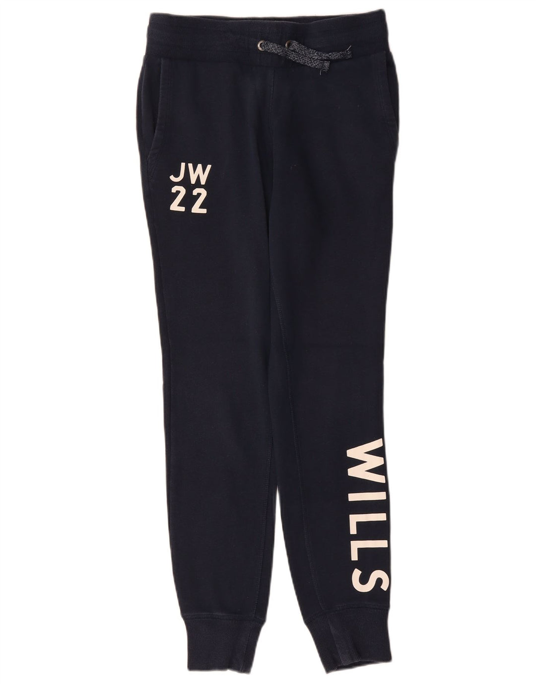 Calça esportiva feminina JACK WILLS com estampa gráfica e joggers Reino Unido 8 pequeno azul marinho