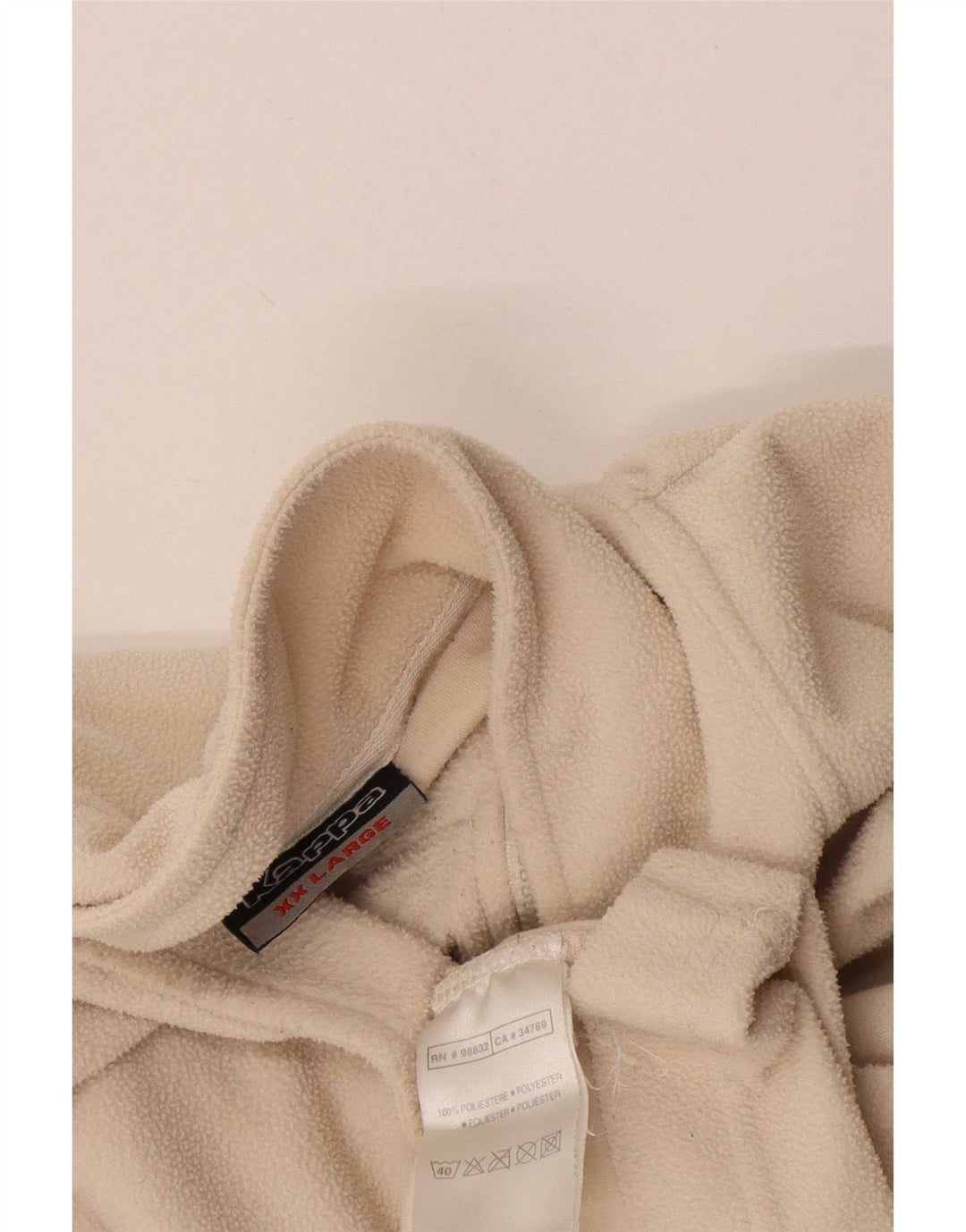 Kappa Mens Zip Neck Fleece Jumper 2XL Poliéster Bege