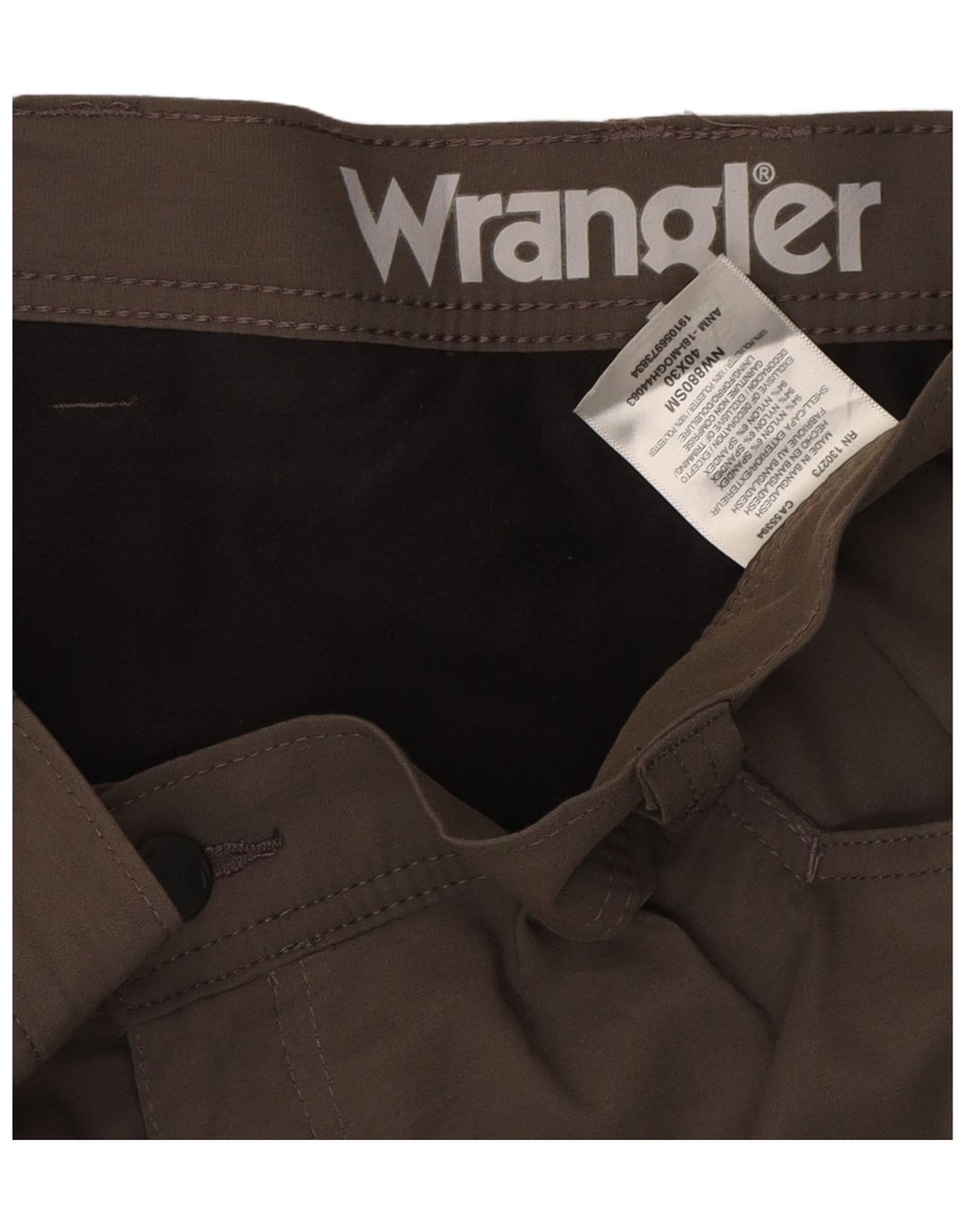 WRANGLER Mens Straight Casual Trousers W40 L30 Brown Nylon Vintage Wrangler and Second-Hand Wrangler from Messina Hembry 