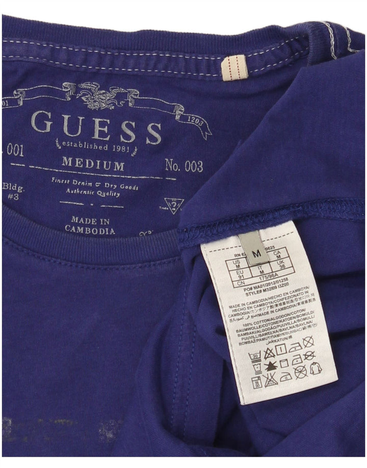Guess Camiseta masculina gráfica Top médio algodão roxo