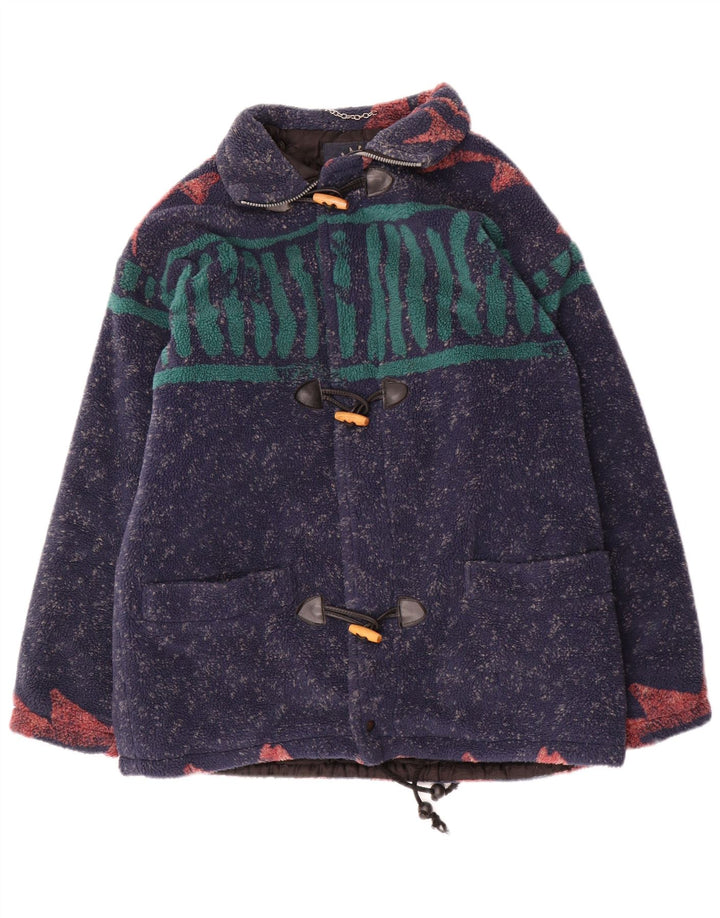 Jaqueta de lã masculina vintage UK 38 listrada azul marinho médio