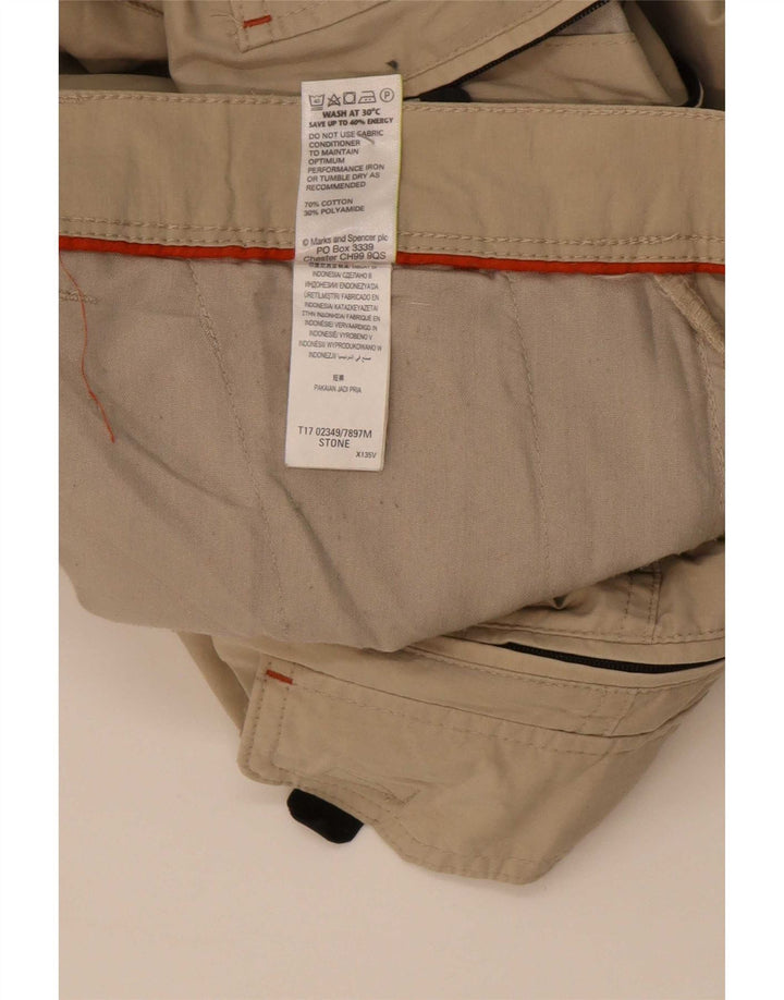 Bermuda cargo masculina Marks & Spencer W40 XL algodão bege