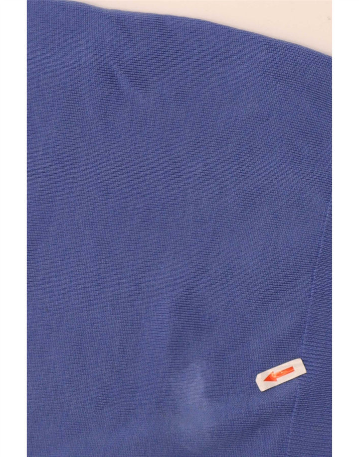 Suéter feminino Marks & Spencer com decote em V Reino Unido 12 lã merino azul médio