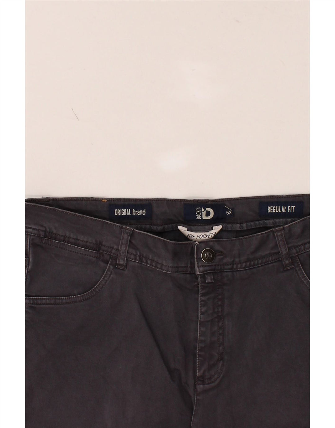 DACK'S Mens Regular Fit Straight Casual Trousers IT 52 XL W38 L29 Black Vintage Dack's and Second-Hand Dack's from Messina Hembry 