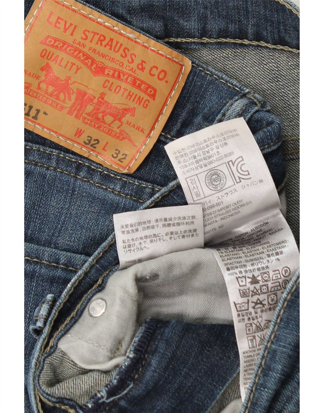 Levi's Masculino 511 Slim Jeans W32 L32 Azul Algodão