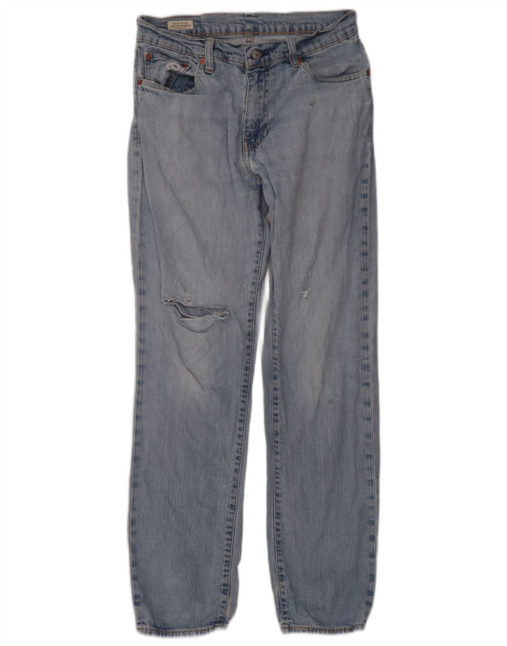 Calça jeans reta masculina Levi's desgastada W32 L32 azul algodão