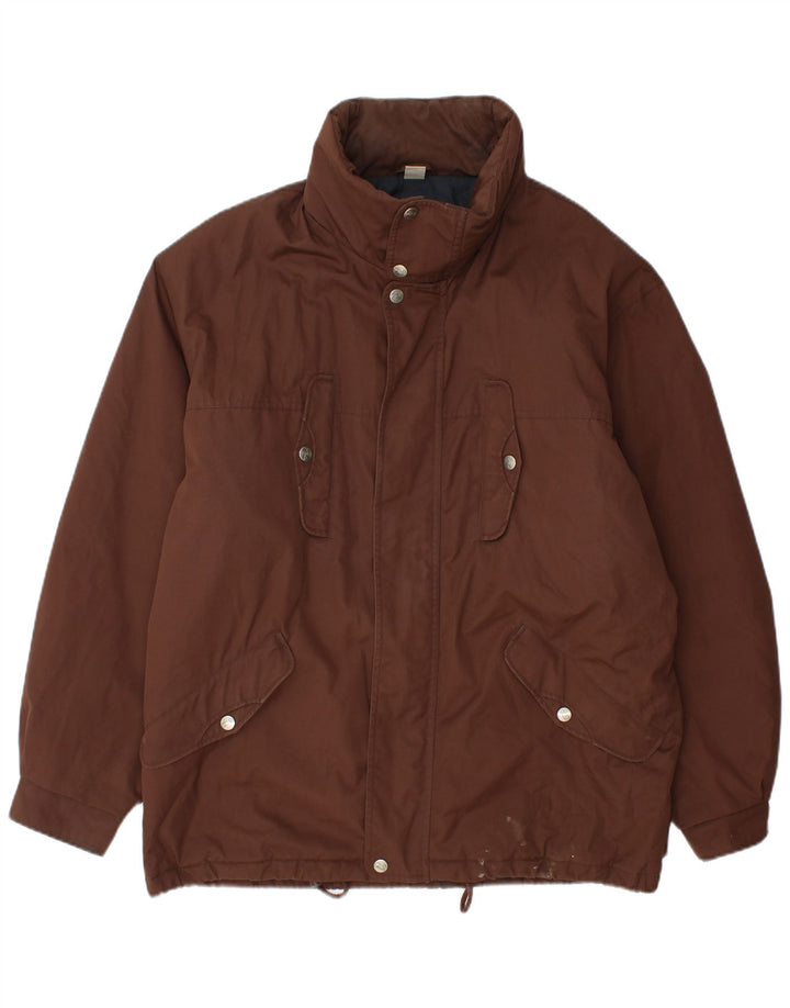 Jaqueta utilitária masculina FILA Magic Line com capuz IT 50 grande poliéster marrom