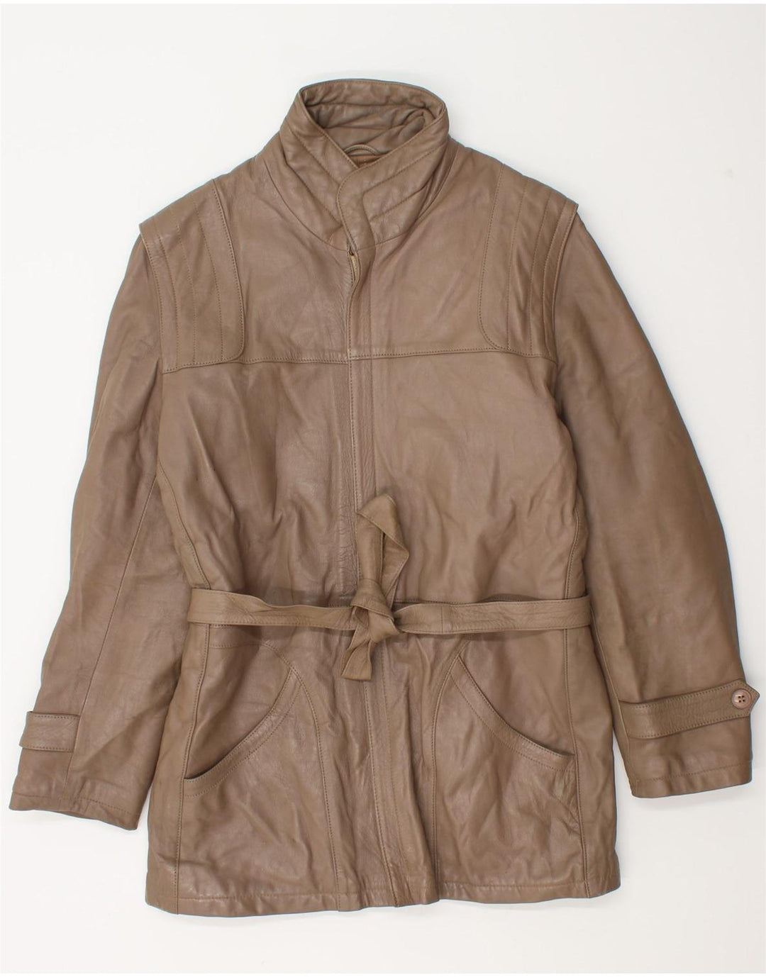 Jaqueta de couro masculina vintage IT 46 pequena marrom