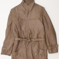 Jaqueta de couro masculina vintage IT 46 pequena marrom